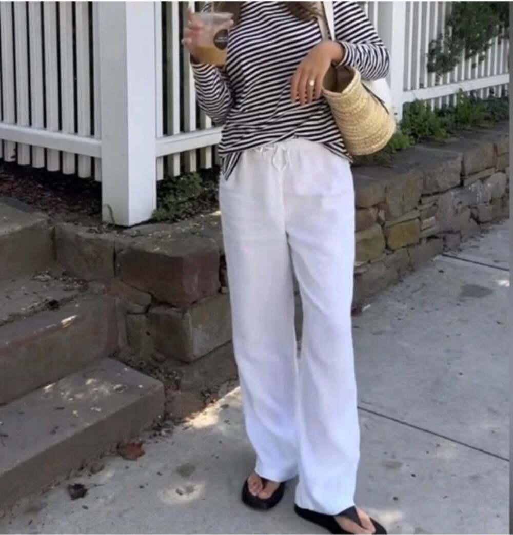 Reformation Pull on Pants Womens White Summer Lag n Look Small